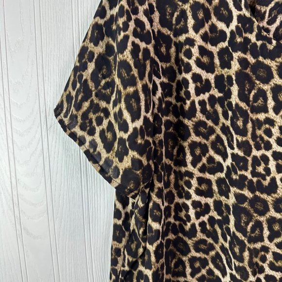 Chelsea & Theodore Tunic leopard print short sleeve size XL - Picture 3 of 4